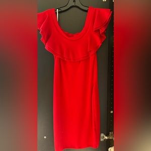 Off the shoulder red dress